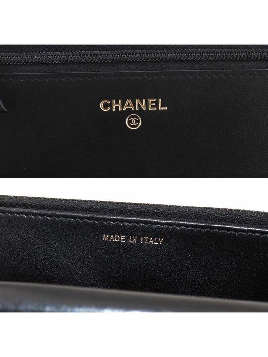 CHANEL - Black Caviar Boy Wallet On Chain Bag Sliver  Chanel Boy Chain Wallet Caviar Leather Black